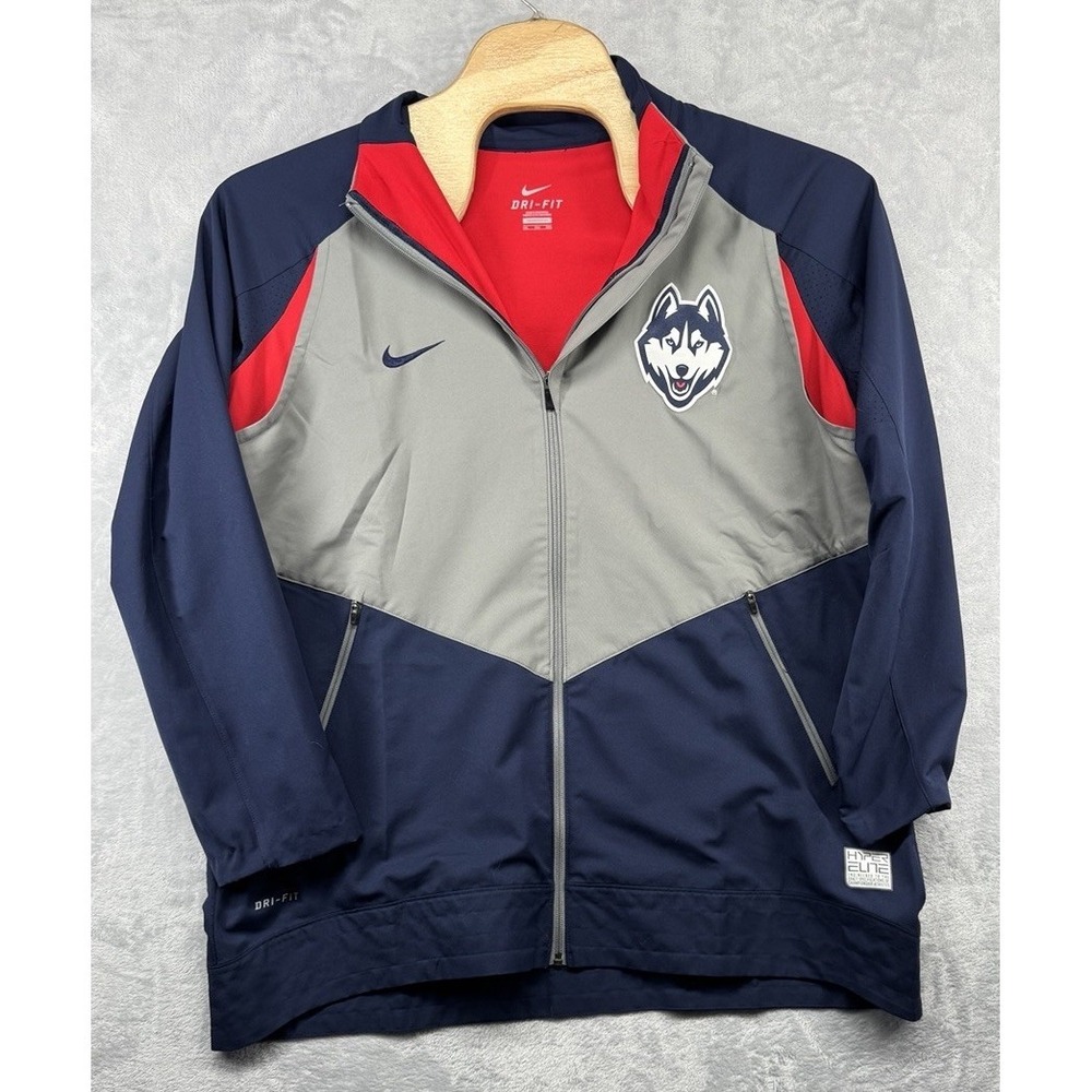 Nike UCONN Huskies Hyper Elite Jacket Blue Gray Full Zip NCAA Men's 2XL
